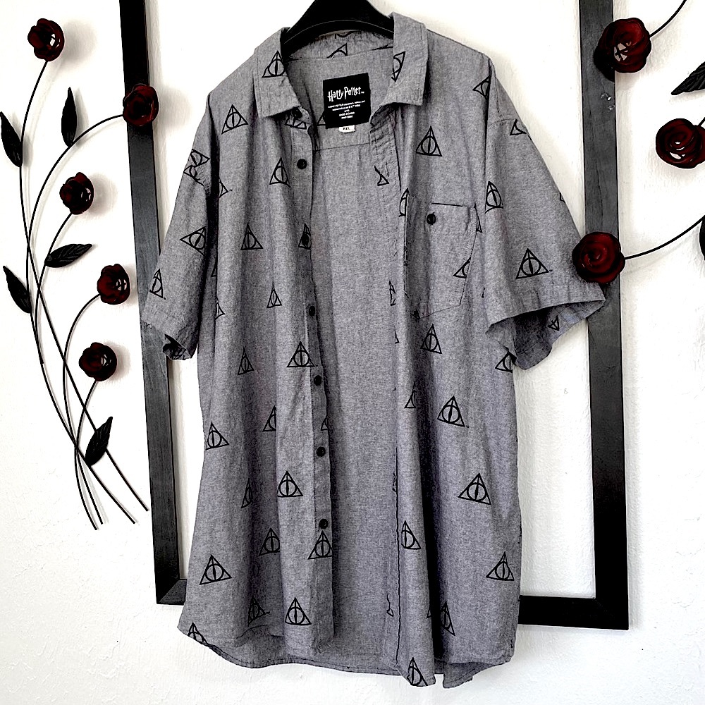 Harry Potter Deathly Hallows button down shirt